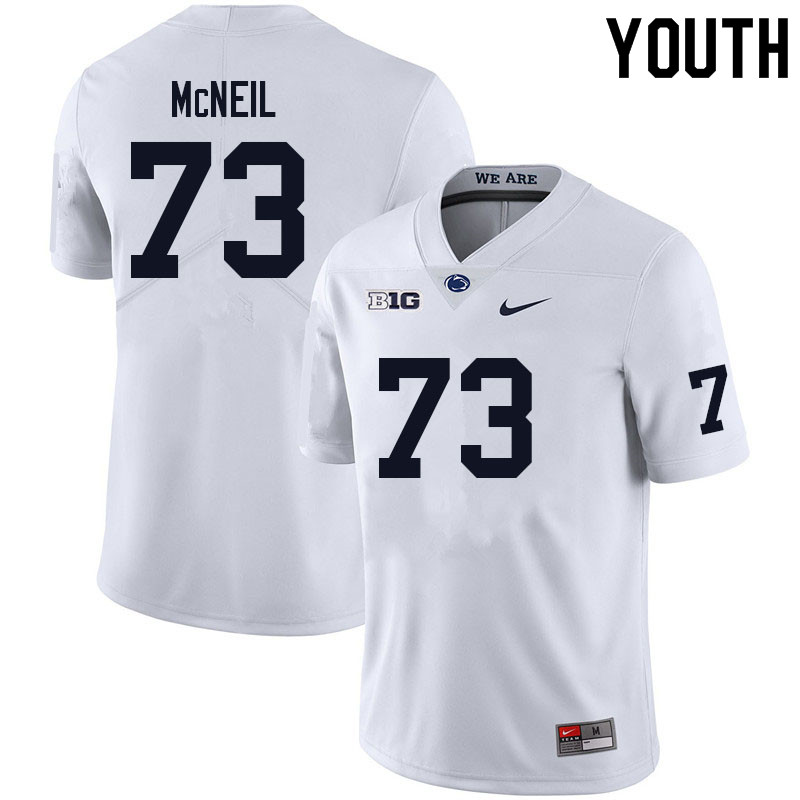 Youth #73 Maleek McNeil Penn State Nittany Lions College Football Jerseys Sale-White - Click Image to Close